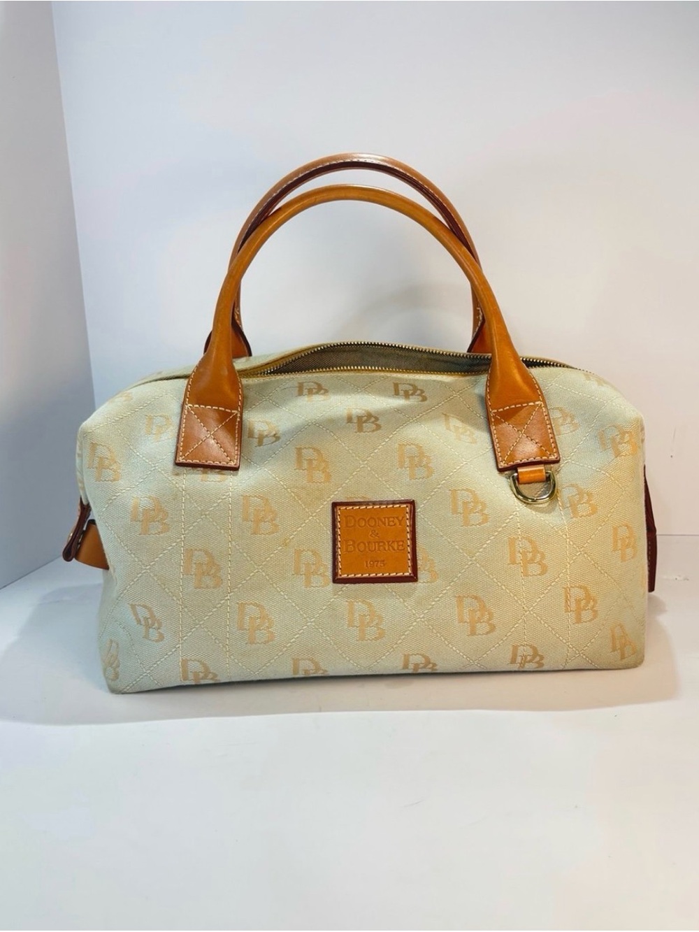 Dooney & Bourke Cream and Tan Satchel Bag